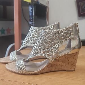 Donald J. Pliner Gold Wedge Sandals